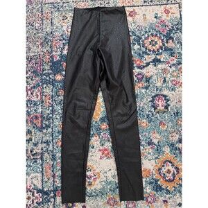 Commando Black Faux Leather Leggings Size Small Shaping Slimming Moto